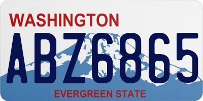 WA license plate ABZ6865