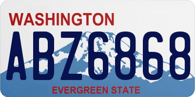 WA license plate ABZ6868