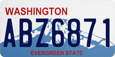WA license plate ABZ6871