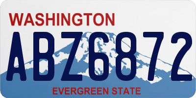 WA license plate ABZ6872