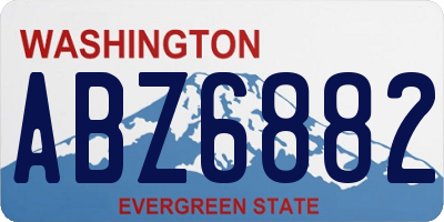 WA license plate ABZ6882