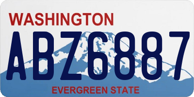WA license plate ABZ6887