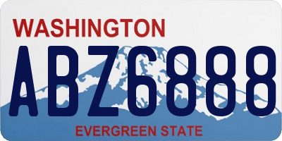 WA license plate ABZ6888