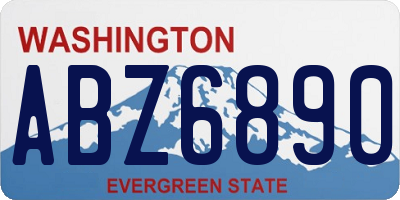 WA license plate ABZ6890