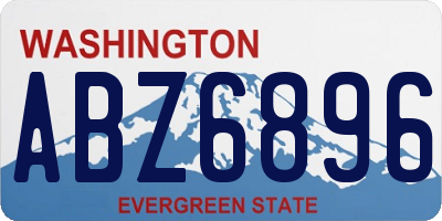WA license plate ABZ6896