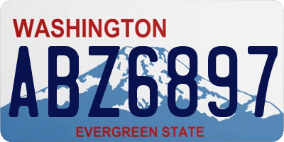 WA license plate ABZ6897