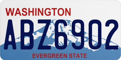 WA license plate ABZ6902