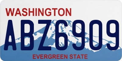 WA license plate ABZ6909