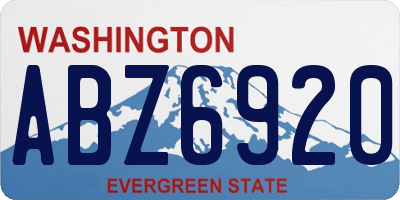 WA license plate ABZ6920