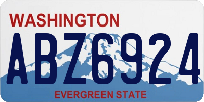 WA license plate ABZ6924