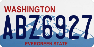 WA license plate ABZ6927