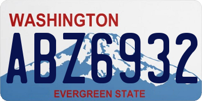 WA license plate ABZ6932
