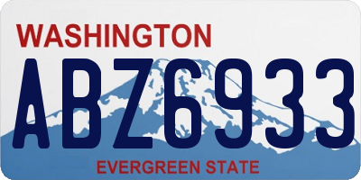 WA license plate ABZ6933