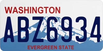 WA license plate ABZ6934