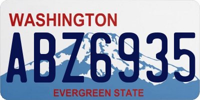 WA license plate ABZ6935