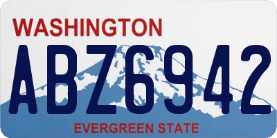 WA license plate ABZ6942