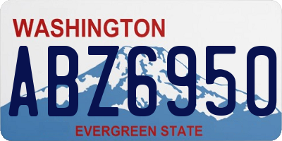 WA license plate ABZ6950