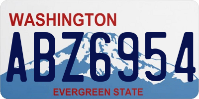 WA license plate ABZ6954
