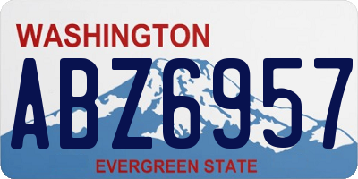 WA license plate ABZ6957