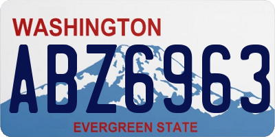 WA license plate ABZ6963