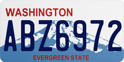 WA license plate ABZ6972