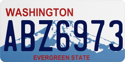WA license plate ABZ6973
