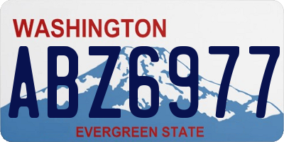 WA license plate ABZ6977