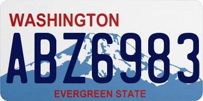 WA license plate ABZ6983