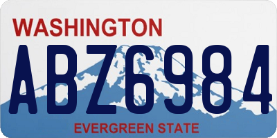 WA license plate ABZ6984