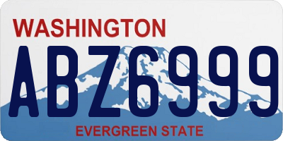 WA license plate ABZ6999