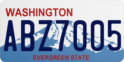 WA license plate ABZ7005