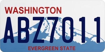 WA license plate ABZ7011