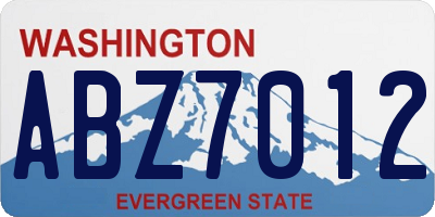 WA license plate ABZ7012