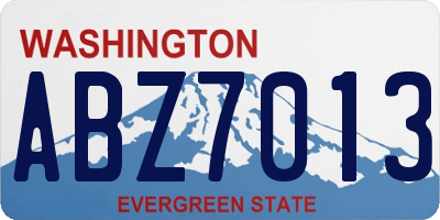 WA license plate ABZ7013