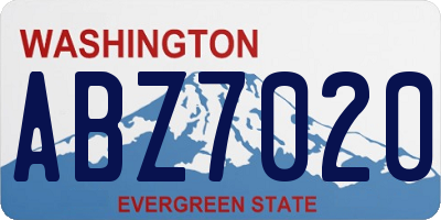 WA license plate ABZ7020
