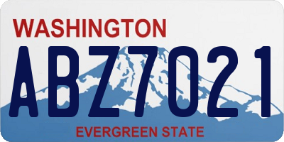 WA license plate ABZ7021