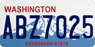 WA license plate ABZ7025