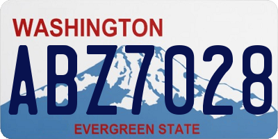 WA license plate ABZ7028