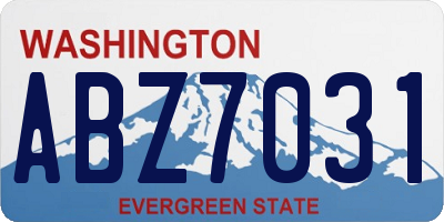 WA license plate ABZ7031