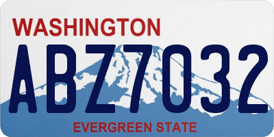WA license plate ABZ7032