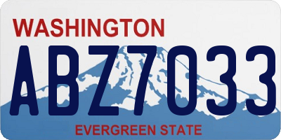 WA license plate ABZ7033