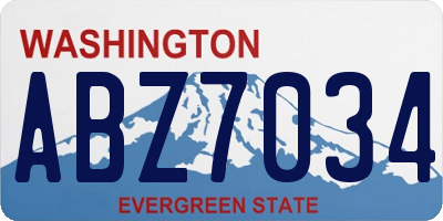 WA license plate ABZ7034