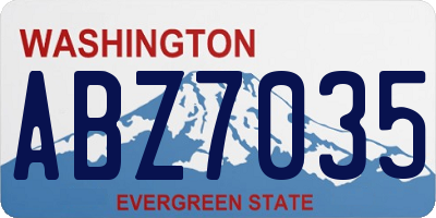 WA license plate ABZ7035