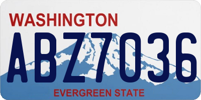 WA license plate ABZ7036