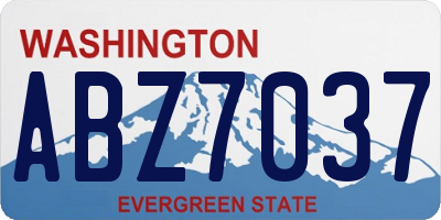 WA license plate ABZ7037