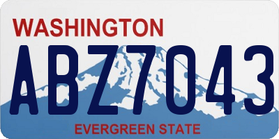 WA license plate ABZ7043
