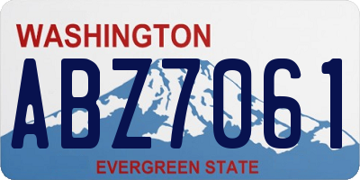 WA license plate ABZ7061