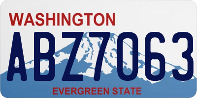 WA license plate ABZ7063