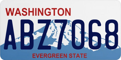 WA license plate ABZ7068