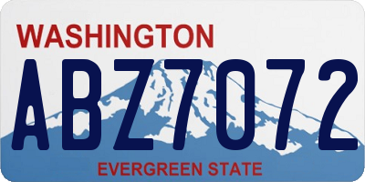 WA license plate ABZ7072